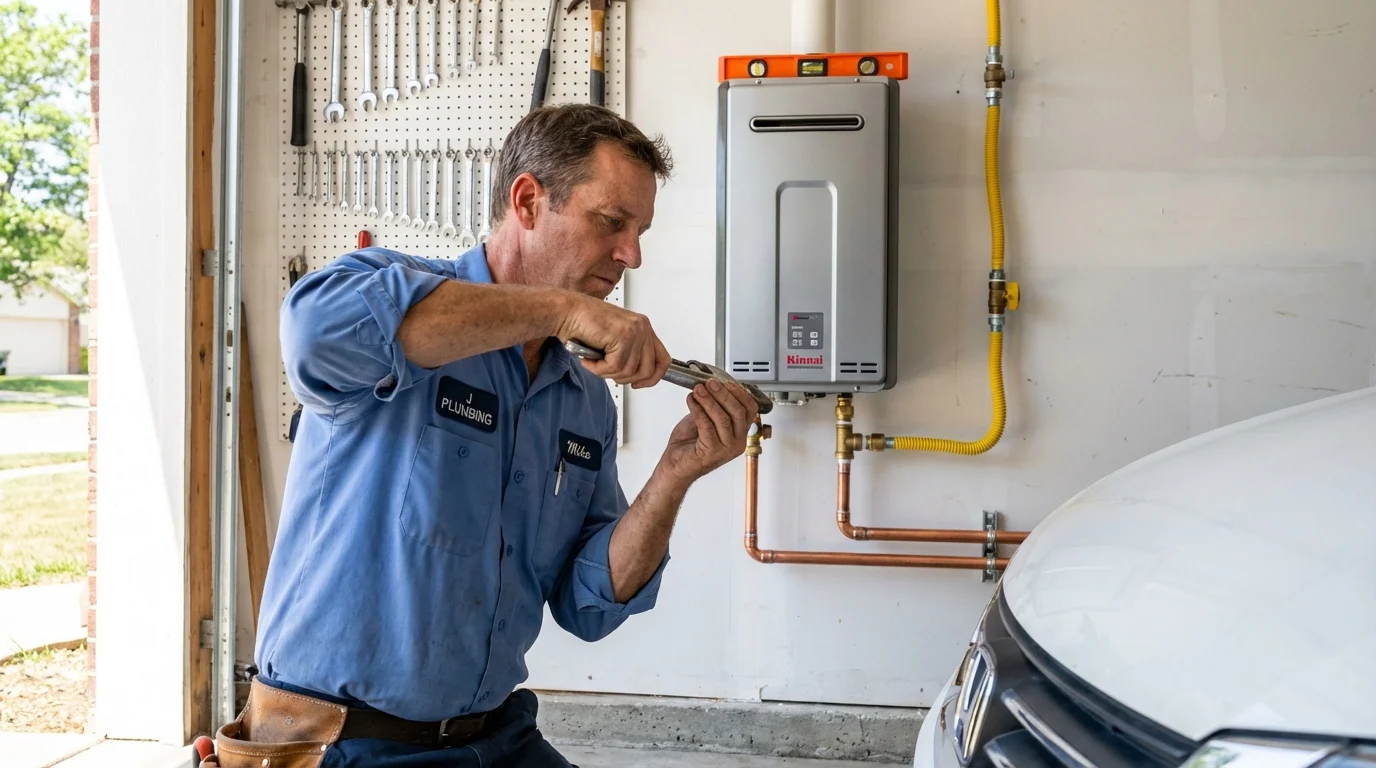 Tankless water heater installation by a Johns Plumbing LLC plumber in Eupora
